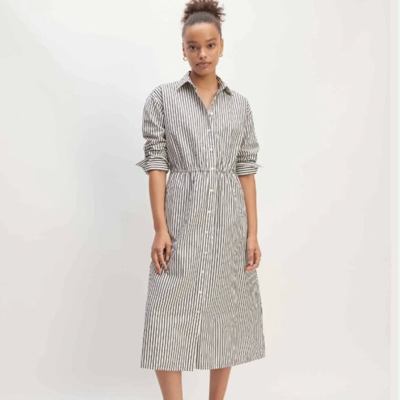 Everlane NWT black/White Shirt Dress - Picture 2 of 8